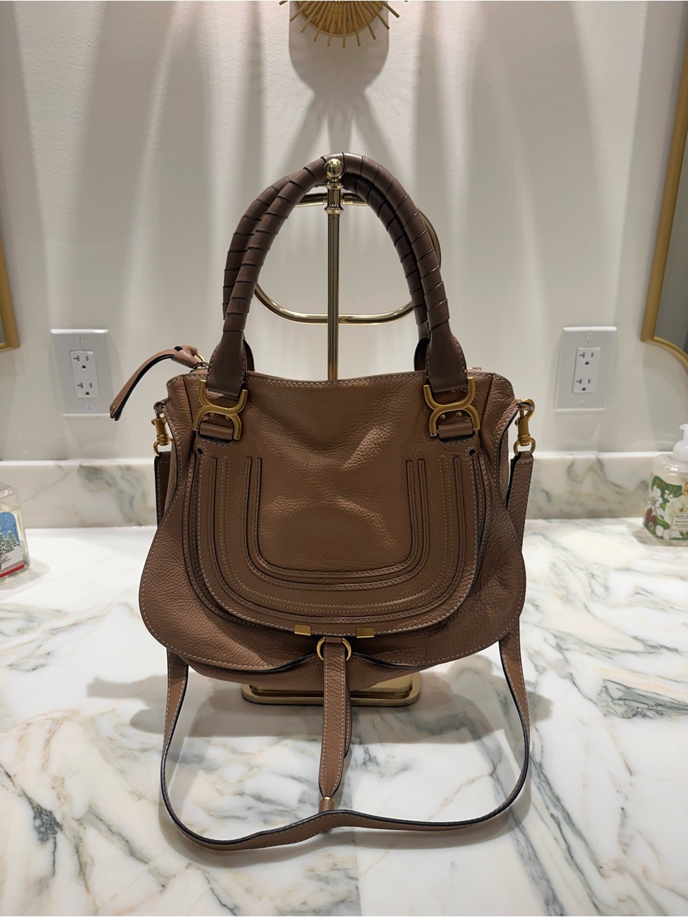 Chloé Brown Leather Marcie Shoulder Bag